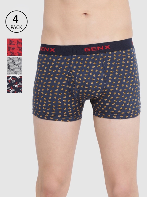

Genx Men Pack of 4 Assorted Printed Trunks GENX_JAZ_DRW_OE_4PC