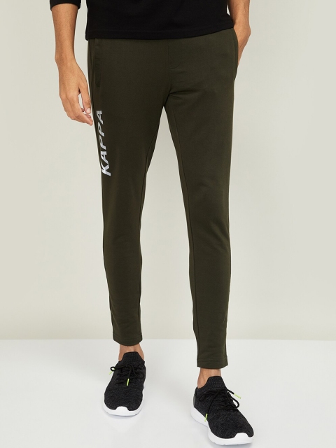 

Kappa Men Olive Green Reflective Print Trackpants
