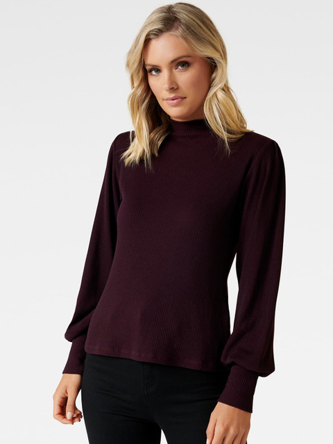 

Forever New Women Burgundy Solid Top