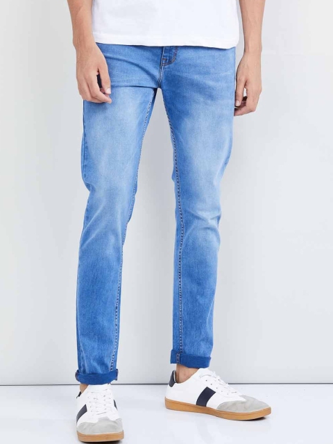 

max Men Blue Skinny Fit Mid-Rise Clean Look Jeans