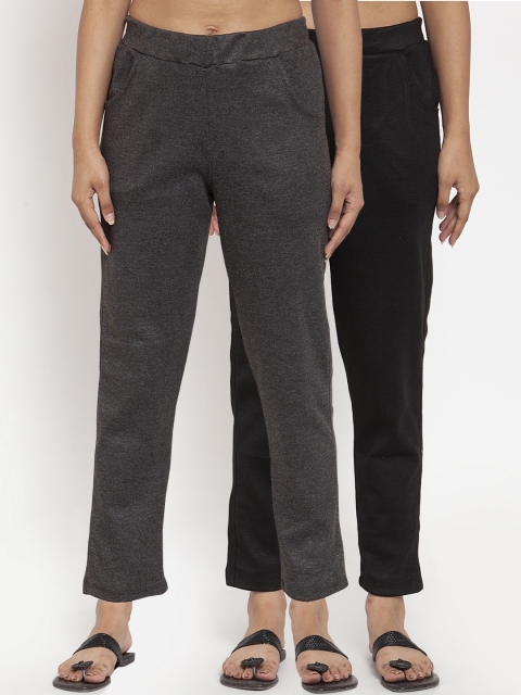 

TAG 7 Women Pack of 2 Solid Leggings, Grey