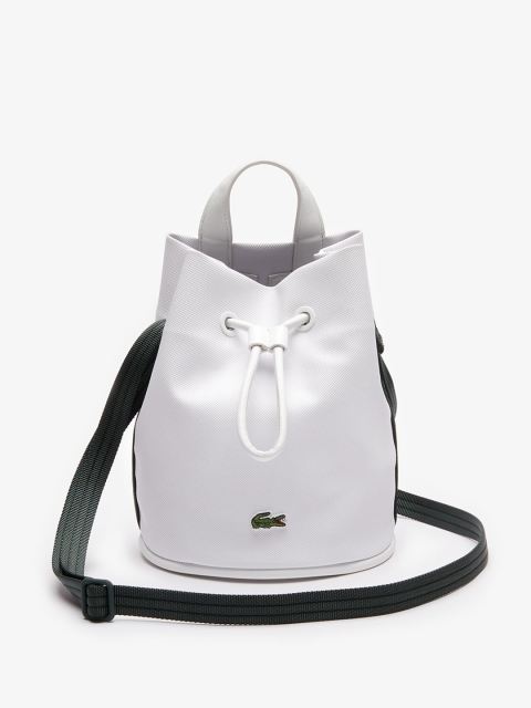

Lacoste White Solid Handheld Bag