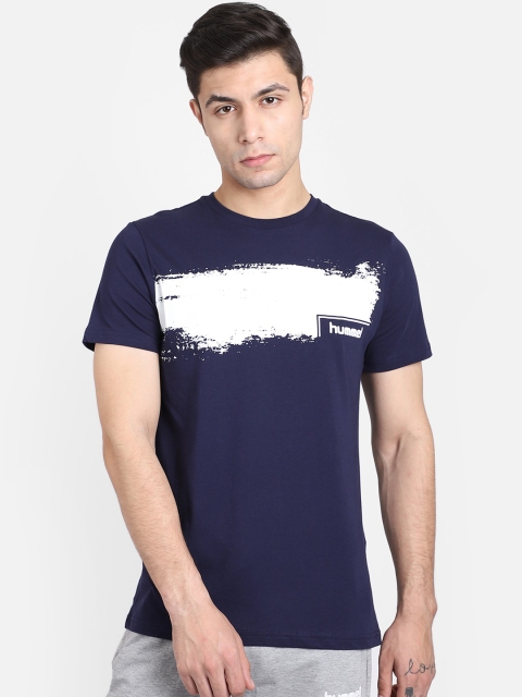 

hummel Men Blue Printed Round Neck T-shirt