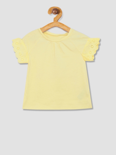 

GAP Toddler Girls Yellow Cotton Eyelet Short Sleeve Tee
