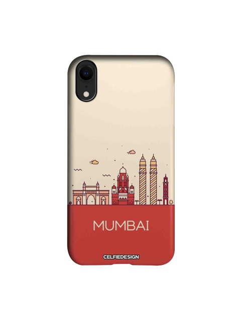

CelfieDesign Beige & Red Mumbai skyline Apple iPhone XR Sustainable Back Cover