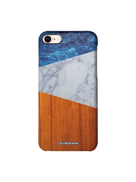

CelfieDesign White & Blue Marble Wood Printed iPhone 8 Back Cover