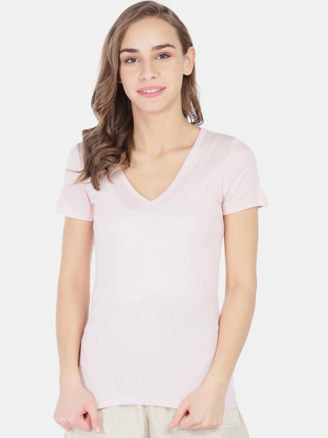 

GAP Women Pink Modern V-neck Tee