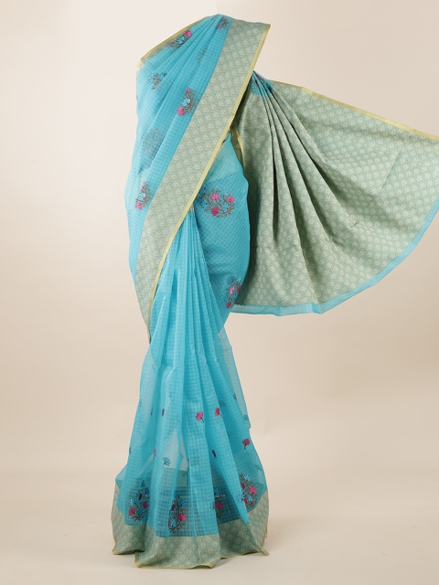 

Pothys Blue Embroidered Saree