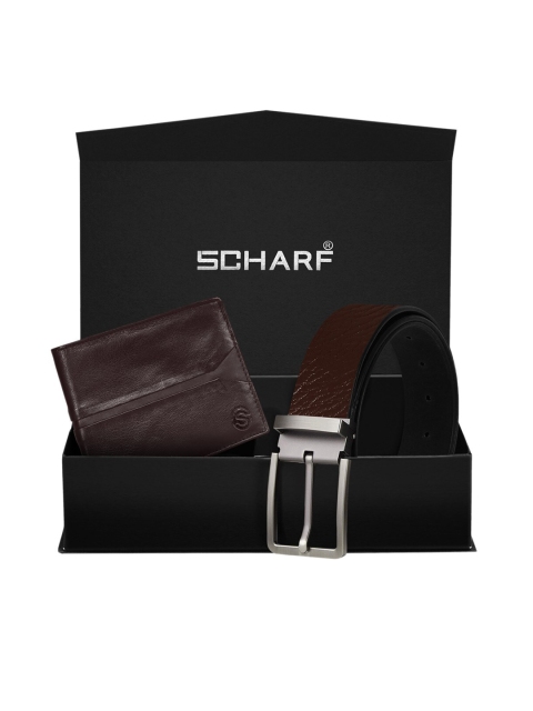 

SCHARF Men Brown Genuine Leather Belt & Wallet Accessory Gift Set