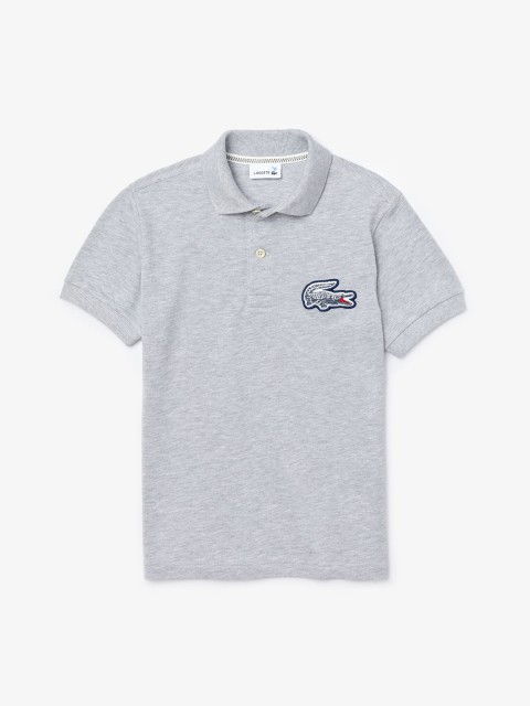 

Lacoste Boys Grey Solid Polo Collar T-shirt