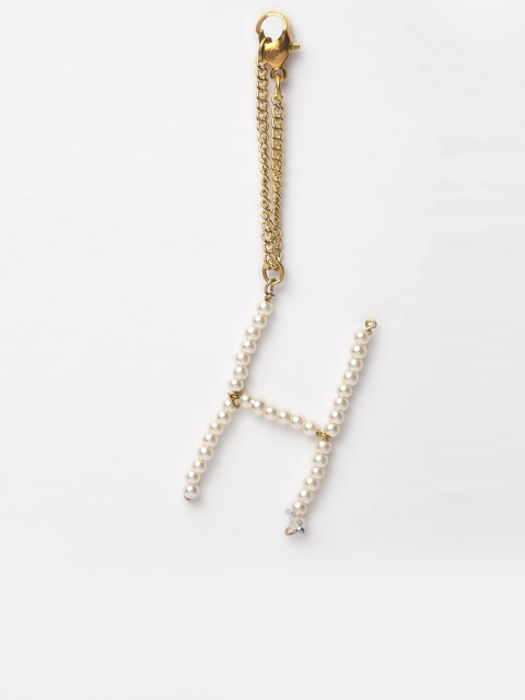 

DUGRISTYLE White & Gold-Plated H Watch Charm