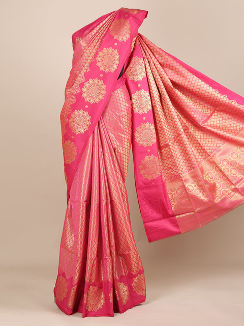 

Pothys Pink & Gold-Coloured Tissue Woven Design Saree
