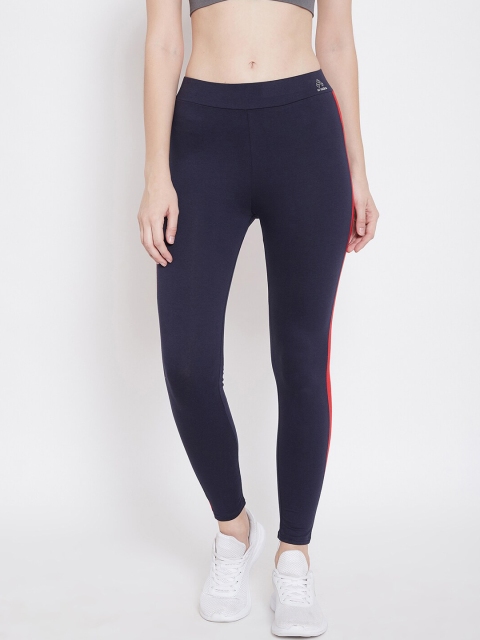 

Aliza Women Navy Blue & Red Striped Workout Tights