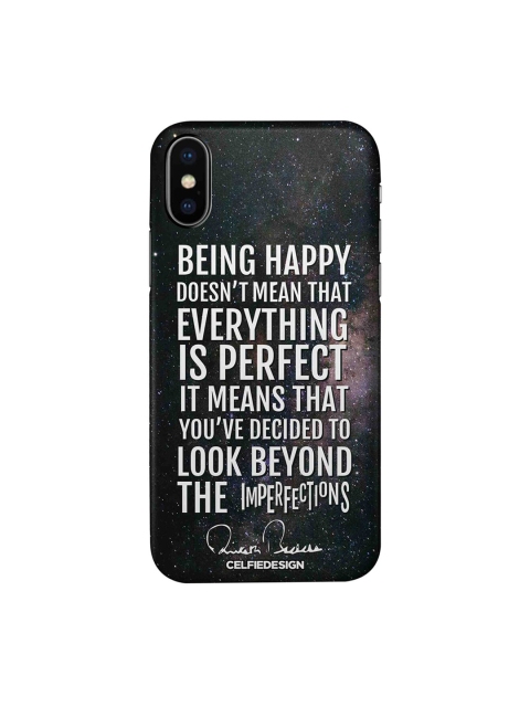

CelfieDesign Multicoloured Being Happy AB Quotes Apple iPhone XS Back Cover, Multi