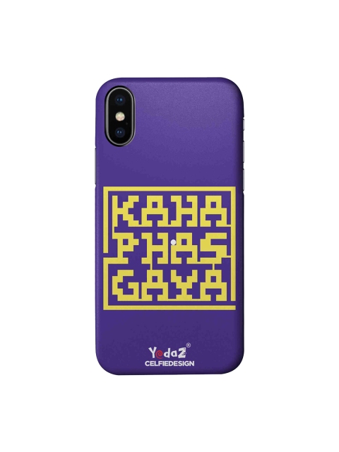 

CelfieDesign Purple & Yellow Kahan Phas Gaya Yedaz Quirky Sustainable Apple iPhone XS Back Cover