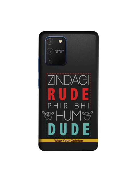 

CelfieDesign Unisex Wear Your Opinion Zindagi Rude Samsung Galaxy S10 Lite Back Cover, Black