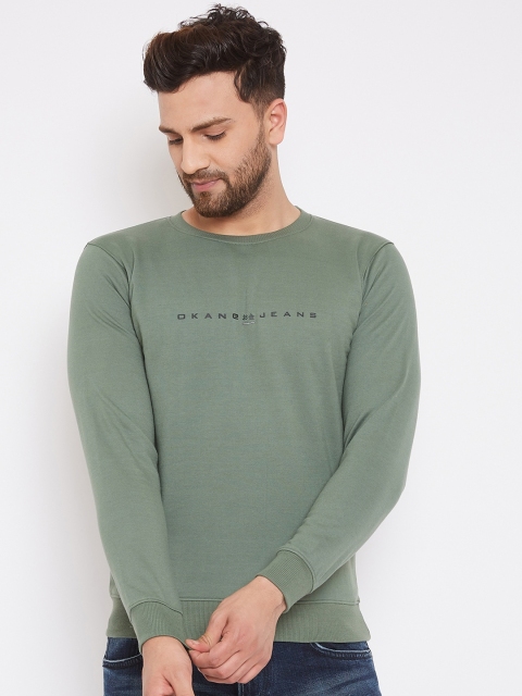 

Okane Men Olive Green Printed Sweatshirts