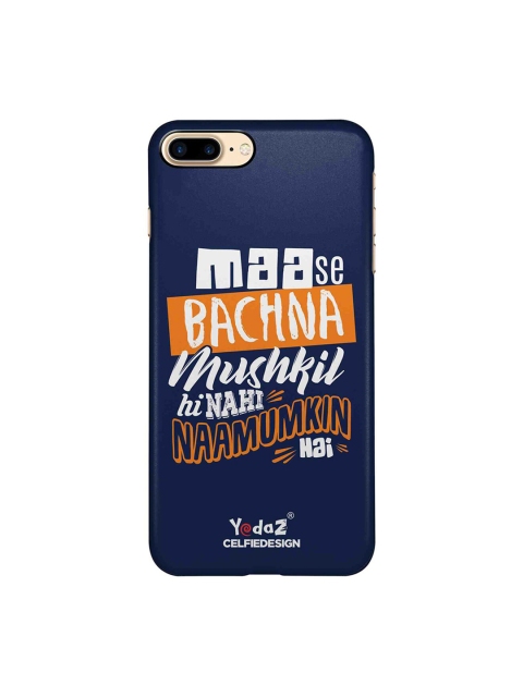 

CelfieDesign Navy Blue & White Quirky Sustainable Maa Se Bachna Mushkil Apple iPhone 8 Plus Back Cover