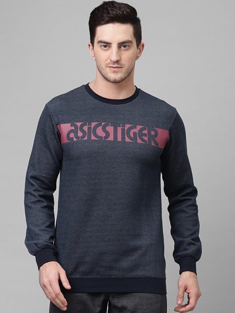 

ASICS Men Navy Blue Printed Round Neck T-shirt