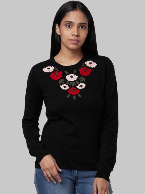 

Park Avenue Woman Black Embroidered Pullover Sweater