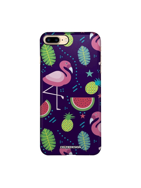 

CelfieDesign Purple & Pink Flamingo Print Apple iPhone 8 Plus Back Cover