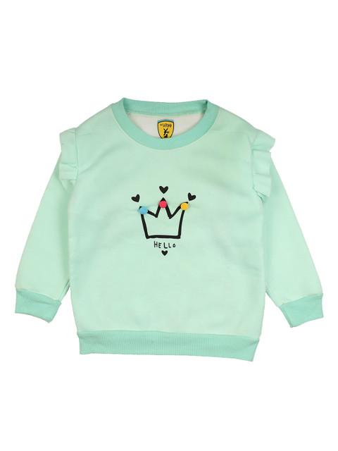 

Lil Lollipop Girls Green Printed Sweatshirt