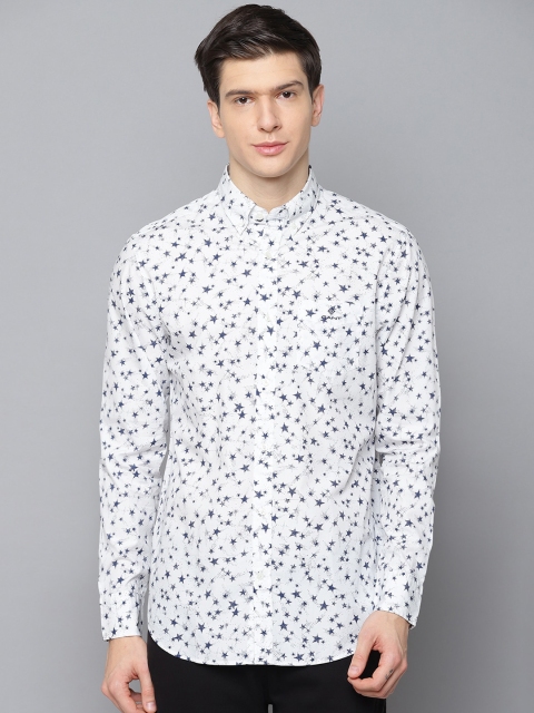 

GANT Men White Regular Fit Printed Casual Shirt
