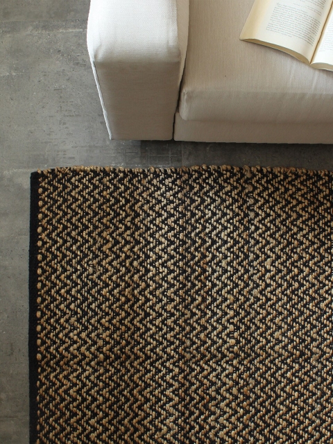 

House This Black & Brown Self Design Floor Mat
