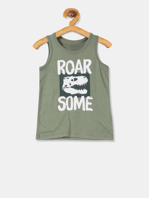 

The Childrens Place Boys Green Printed Round Neck T-shirt