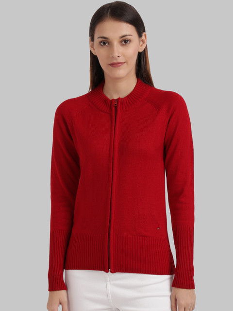 

Parx Women Red Solid Front-Open Sweater