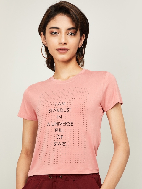 

Ginger by Lifestyle Women Pink Printed Pure Cotton Top