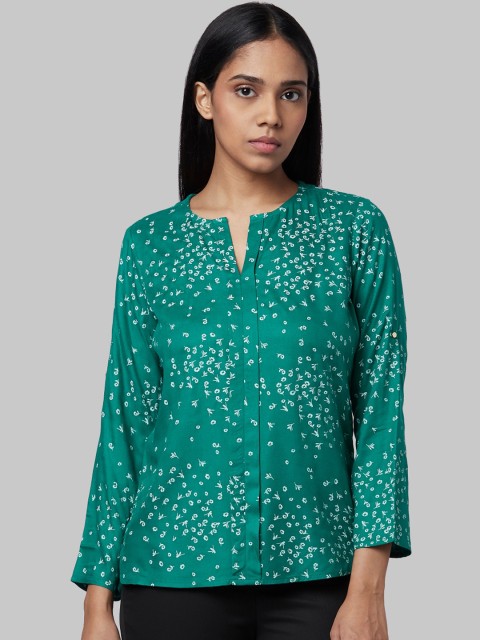 

Park Avenue Woman Women Green Printed Top