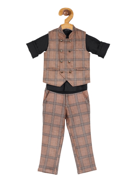 

Actuel Boys Brown & Black Checked Shirt with Trousers