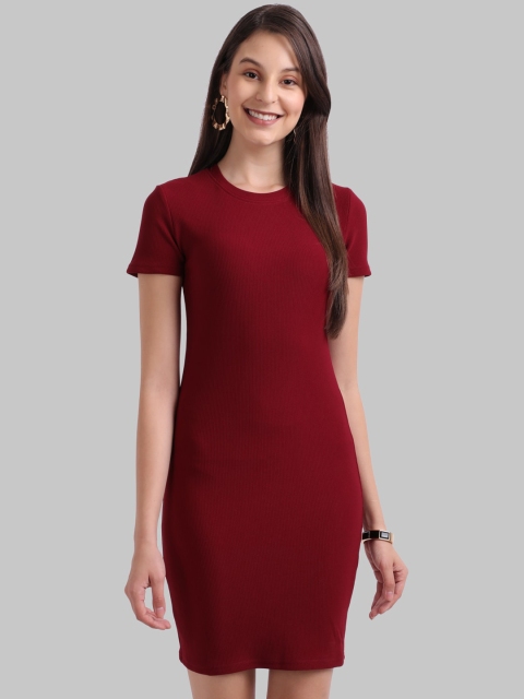 

Parx Women Maroon Solid Bodycon Dress
