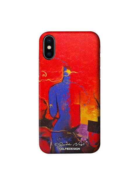 

CelfieDesign Red & Blue Building A Mystery Rouble Nagi Quirky Sustainable Apple iPhone XS Back Cover