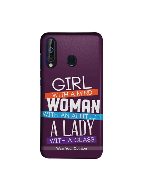 

CelfieDesign Purple & White Girl Woman Lady Samsung Galaxy M40 Sustainable Mobile Back Case
