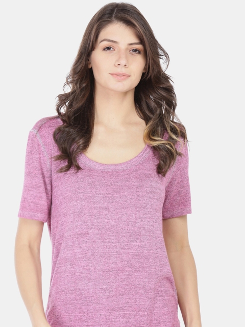 

GAP Women Pink Solid Scoop Neck T-shirt