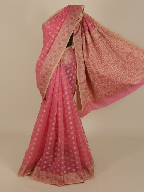 

Pothys Pink Woven Design Cotton Blend Saree