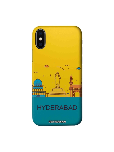 

CelfieDesign Yellow & Blue Hyderabad skyline Apple iPhone XS Back Cover Signature