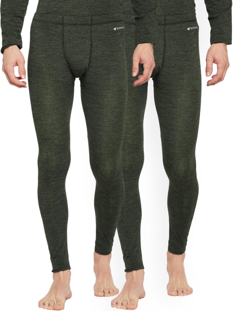 

Kosha Men Olive Merino Wool & Bamboo Thermal Bottoms Pack of 2
