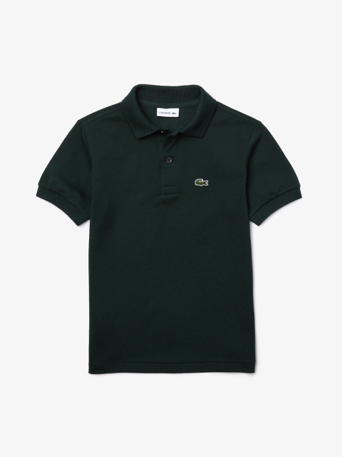 

Lacoste Boys Green Solid Polo Collar T-shirt