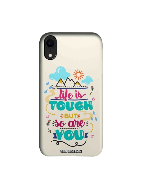 

CelfieDesign Off White & Pink Printed Apple iPhone XR Back Cover, Multi