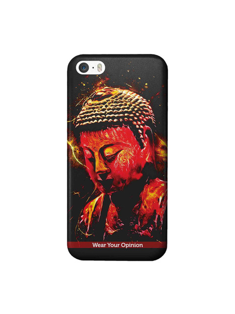 

CelfieDesign Black & Red Peace Buddha Apple iPhone SE Back Cover Wear