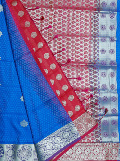 

Bangalore Silk Emporium Blue Woven Design Saree