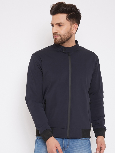 

Okane Men Navy Blue Solid Bomber