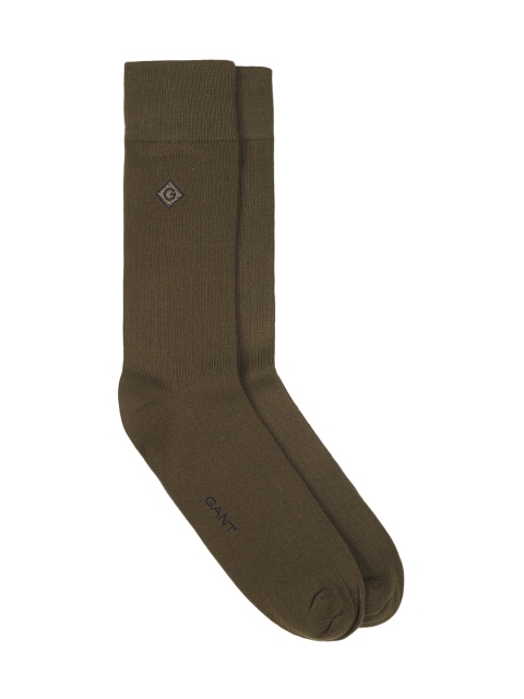 

GANT Men Olive Green Solid Ankle-Length Socks