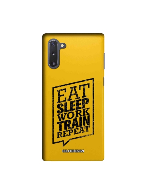 

CelfieDesign Yellow & Black Eat Sleep Samsung Galaxy Note10 Sustainable Back Cover