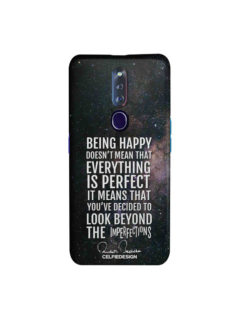 

CelfieDesign Unisex Black Being Happy AB Quotes Oppo F11 Pro Back Cover