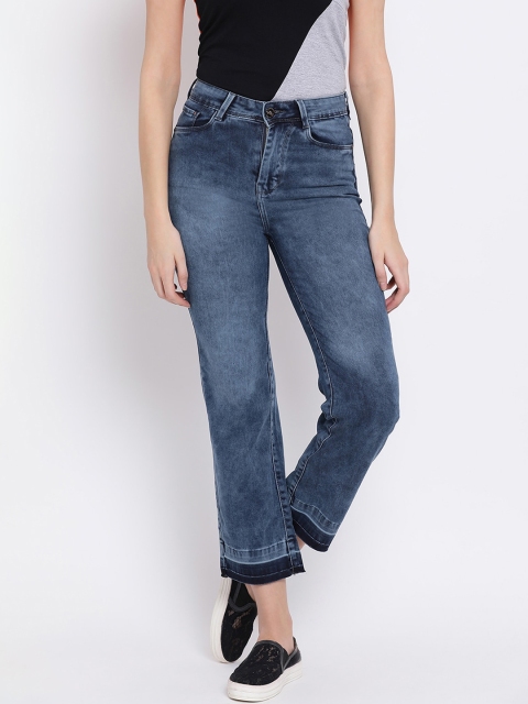 

Code 61 Women Navy Blue Wide Leg Jeans