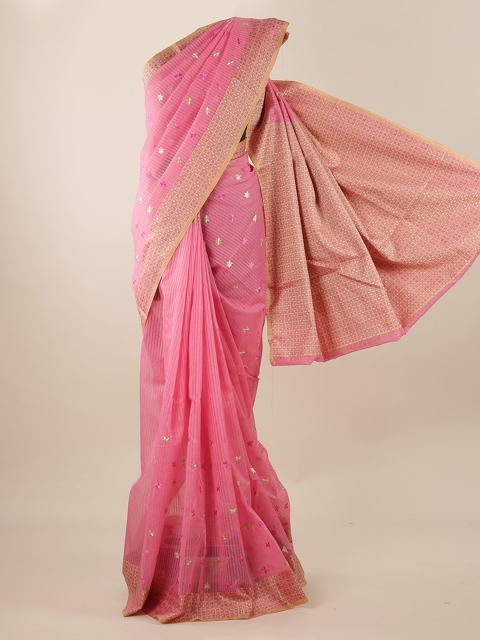 Pothys Pink Woven Design Saree